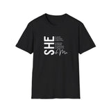 She Is Me Affirmation | Women's T-Shirt | Faith-Based |Inspirational| Plus Size|  Motivational | Spiritual Tee's| Unisex