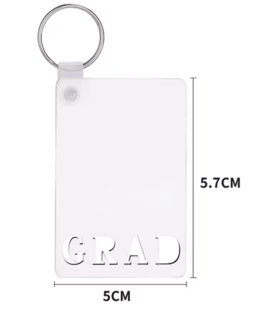 Sublimation GRAD MDF Keychain Blank — Custom Graduation Keychain | Double-Sided Wooden Photo Keychain | Personalized Senior Gift
