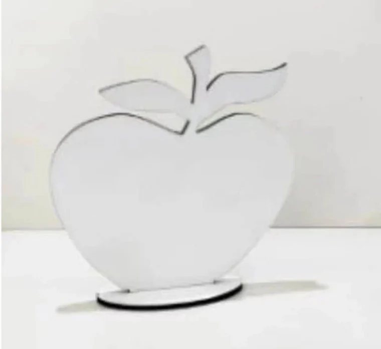 Sublimation Apple Shape MDF Plaque Blank — Teacher Gift Sign with Stand | Custom Personalized Wooden Substrate
