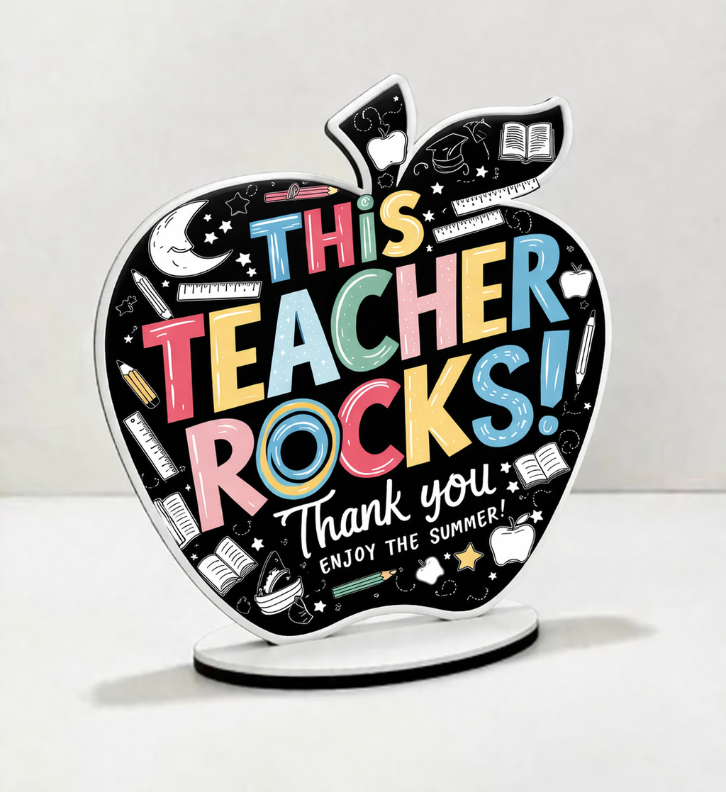 Sublimation Apple Shape MDF Plaque Blank — Teacher Gift Sign with Stand | Custom Personalized Wooden Substrate