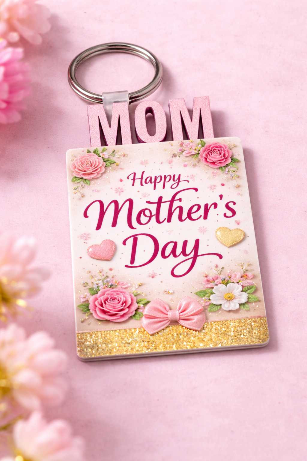 Sublimation MOM MDF Keychain Blank — Custom Mother's Day Photo Keychain | Double-Sided Wooden Substrate | Personalized Family Gift