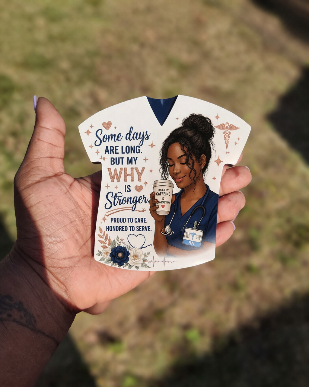 Sublimation Nurse Badge Reel Blank — Scrubs Shirt Shape MDF | Custom Personalized Healthcare Gift | Single-Sided Keychain Size