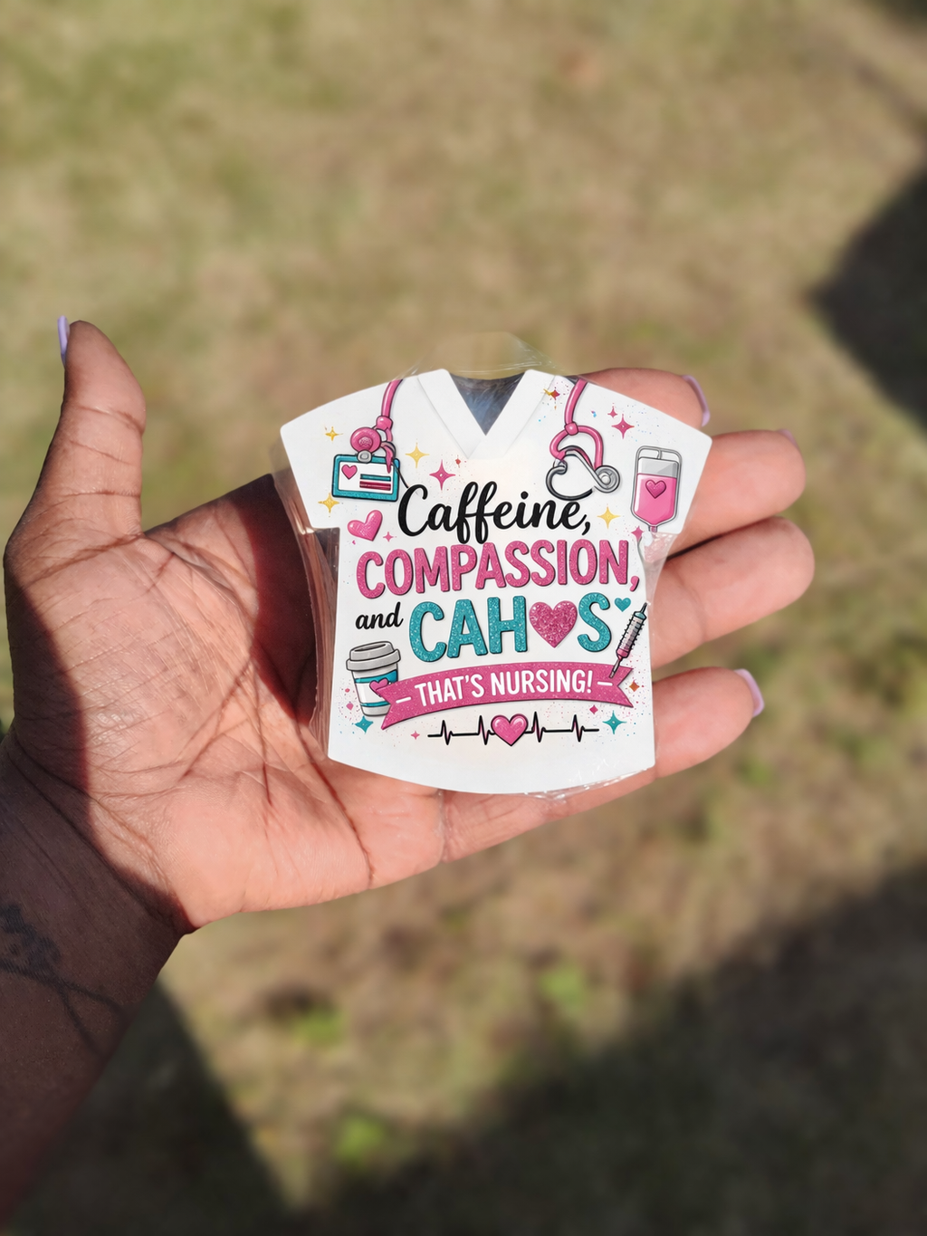 Sublimation Nurse Badge Reel Blank — Scrubs Shirt Shape MDF | Custom Personalized Healthcare Gift | Single-Sided Keychain Size
