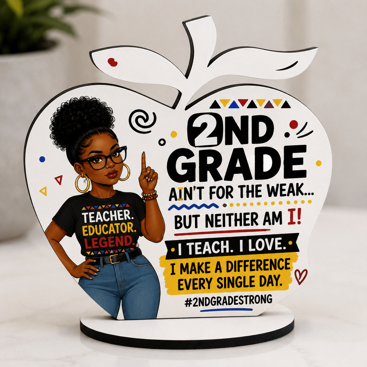 Sublimation Apple Shape MDF Plaque Blank — Teacher Gift Sign with Stand | Custom Personalized Wooden Substrate