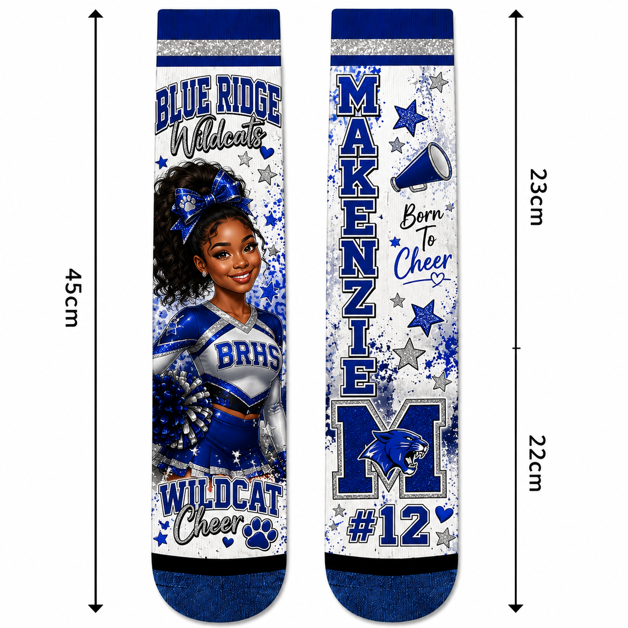 Sublimation Crew Sock Blank — White with Color Toe | Polyester & Spandex | Custom 3D Print Ready