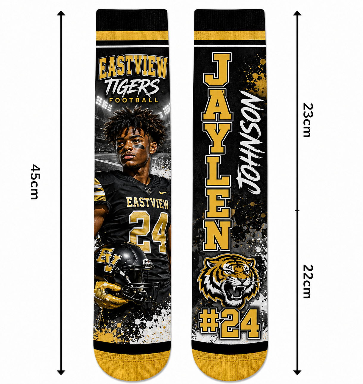 Sublimation Crew Sock Blank — White with Color Toe | Polyester & Spandex | Custom 3D Print Ready