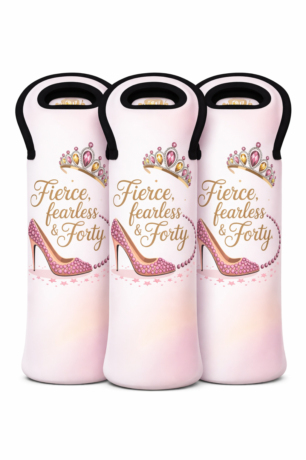 Neoprene Sublimation Wine Tote Bag Blank — 750ml Insulated Bottle Carrier | White with Black Trim | Double-Sided Custom Print Ready