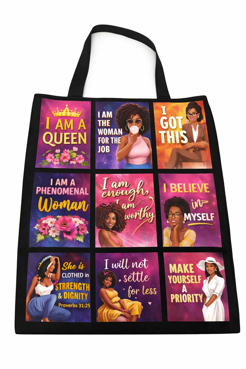 9 Panel Sublimation Tote Bag Blank — Short Plush Polyester Shopping Bag | White & Black | Custom Personalized Photo Tote