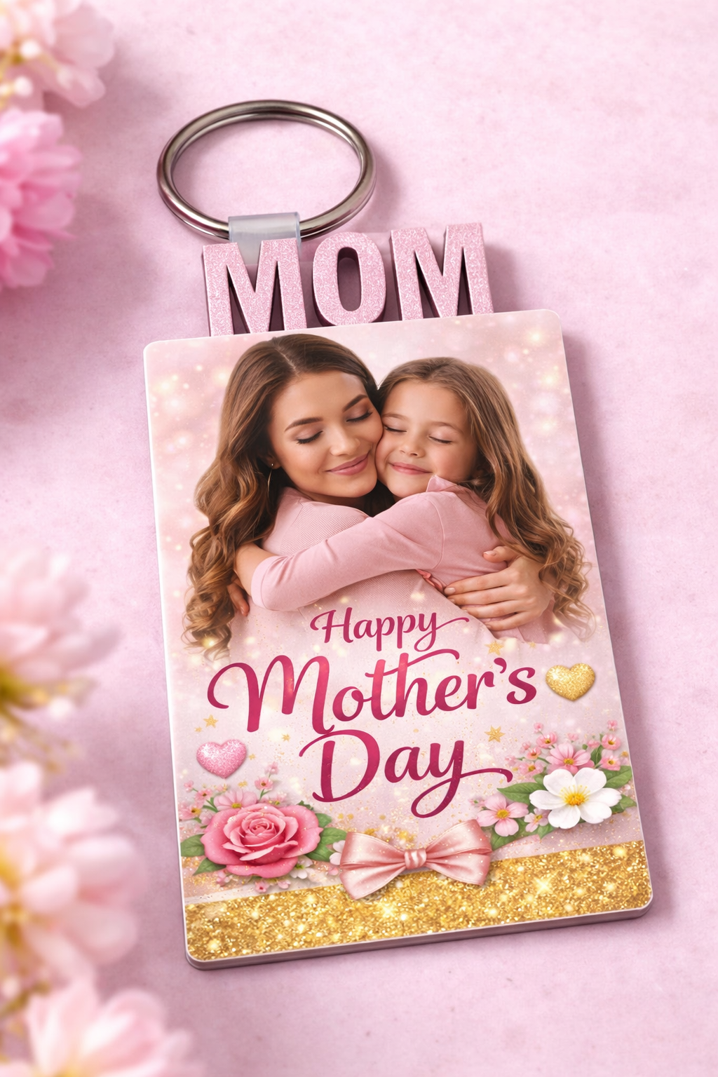 Sublimation MOM MDF Keychain Blank — Custom Mother's Day Photo Keychain | Double-Sided Wooden Substrate | Personalized Family Gift