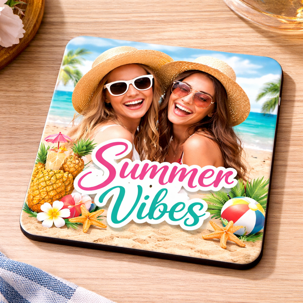 Sublimation MDF Coaster Blank — Square Cork-Backed Table Coaster | Custom Personalized Home Decor | 4x4 Wooden Substrate