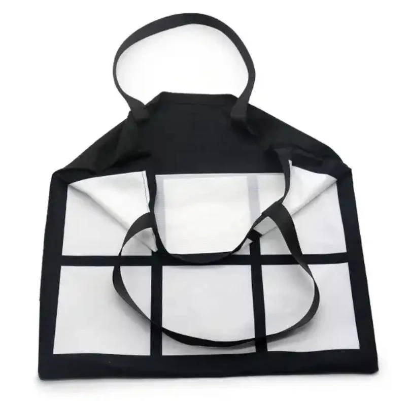 9 Panel Sublimation Tote Bag Blank — Short Plush Polyester Shopping Bag | White & Black | Custom Personalized Photo Tote