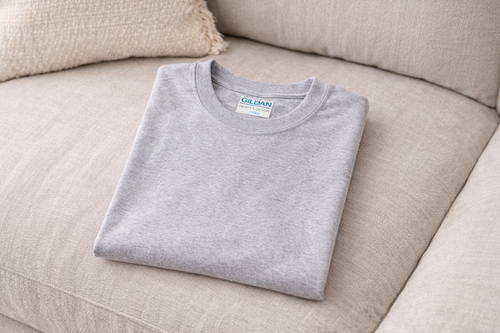 Gildan Heavy Cotton Crew Neck T-Shirt Blank — Sport Grey | 5.3oz Preshrunk | Perfect for Vinyl, DTF & Heat Transfer