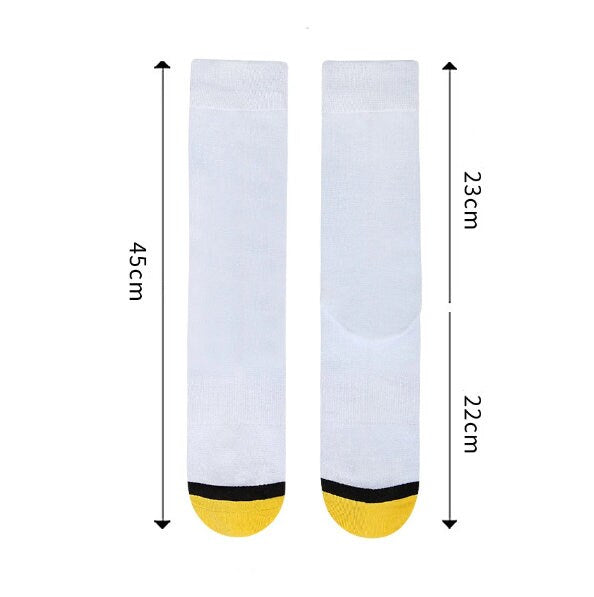 Sublimation Crew Sock Blank — White with Color Toe | Polyester & Spandex | Custom 3D Print Ready