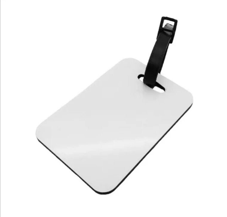 Sublimation MDF Luggage Tag Blank — Custom Personalized Travel Tag | Double-Sided Wooden Substrate with Strap