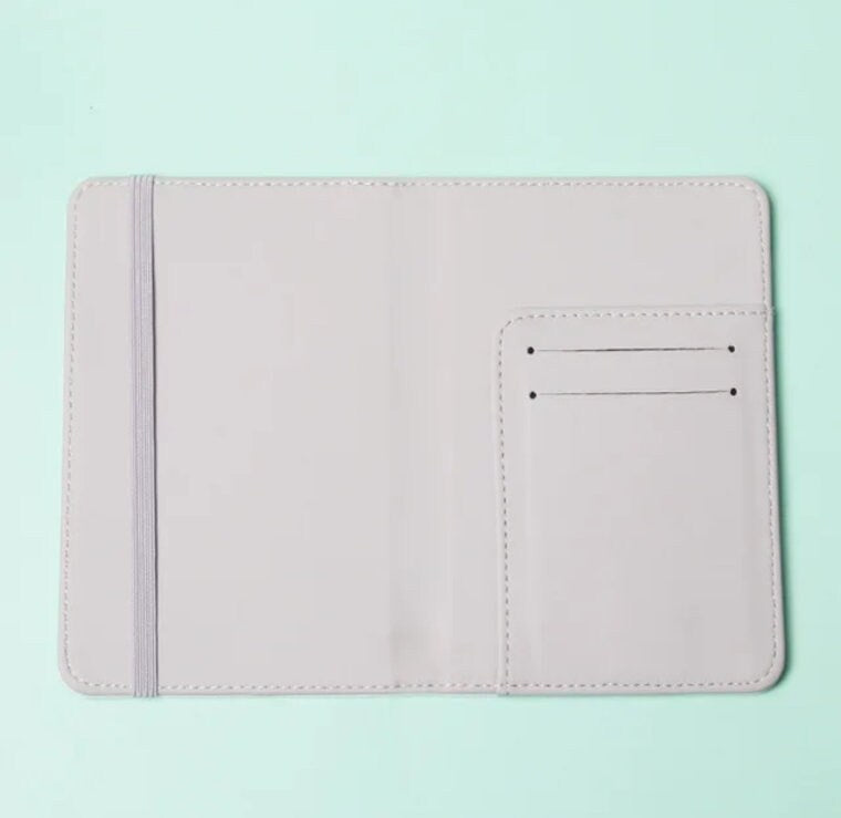White PU Leather Sublimation Passport Holder — Blank Travel Wallet Cover | Double-Sided Custom Print Ready