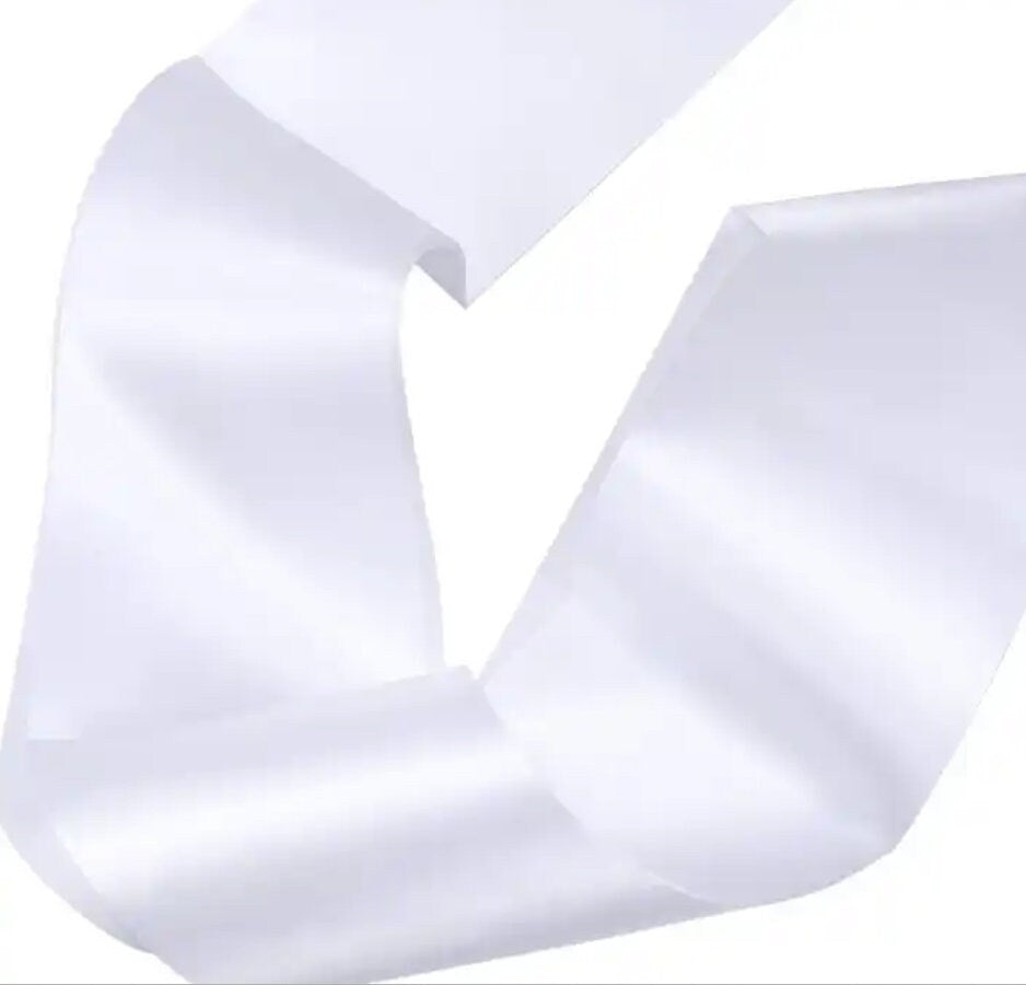 White Satin Sublimation Sash Blank — Birthday, Bridesmaid & Party Sash | Custom Print Ready | Shoulder Strap Belt